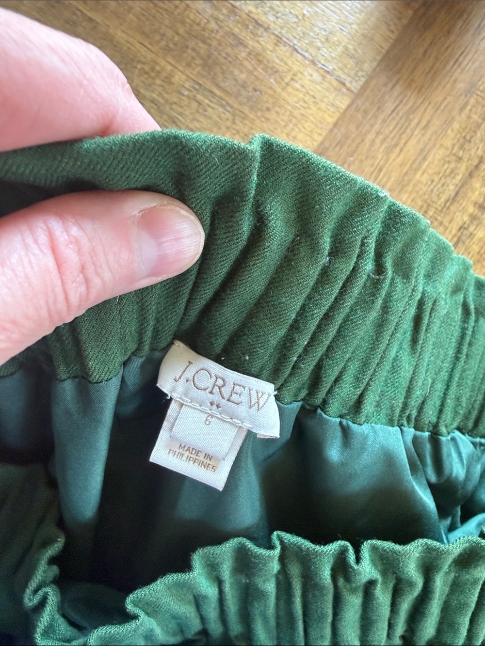 J Crew Deep Green Elastic Waist Mini Skirt 6 - Picture 4 of 5